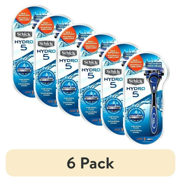 (6 pack) Schick Hydro 5 Razor (1 Razor Handle with 1 Cartridge)