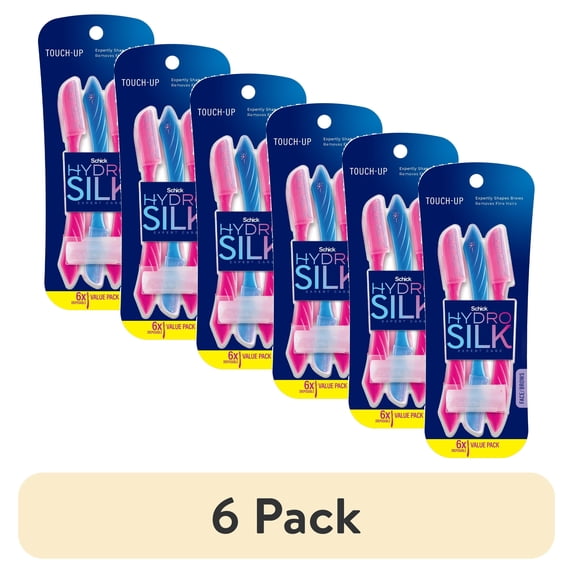 (6 pack) Schick Hydro Silk Touch-Up Dermaplaning Tool with Precision Cover, 6 Count