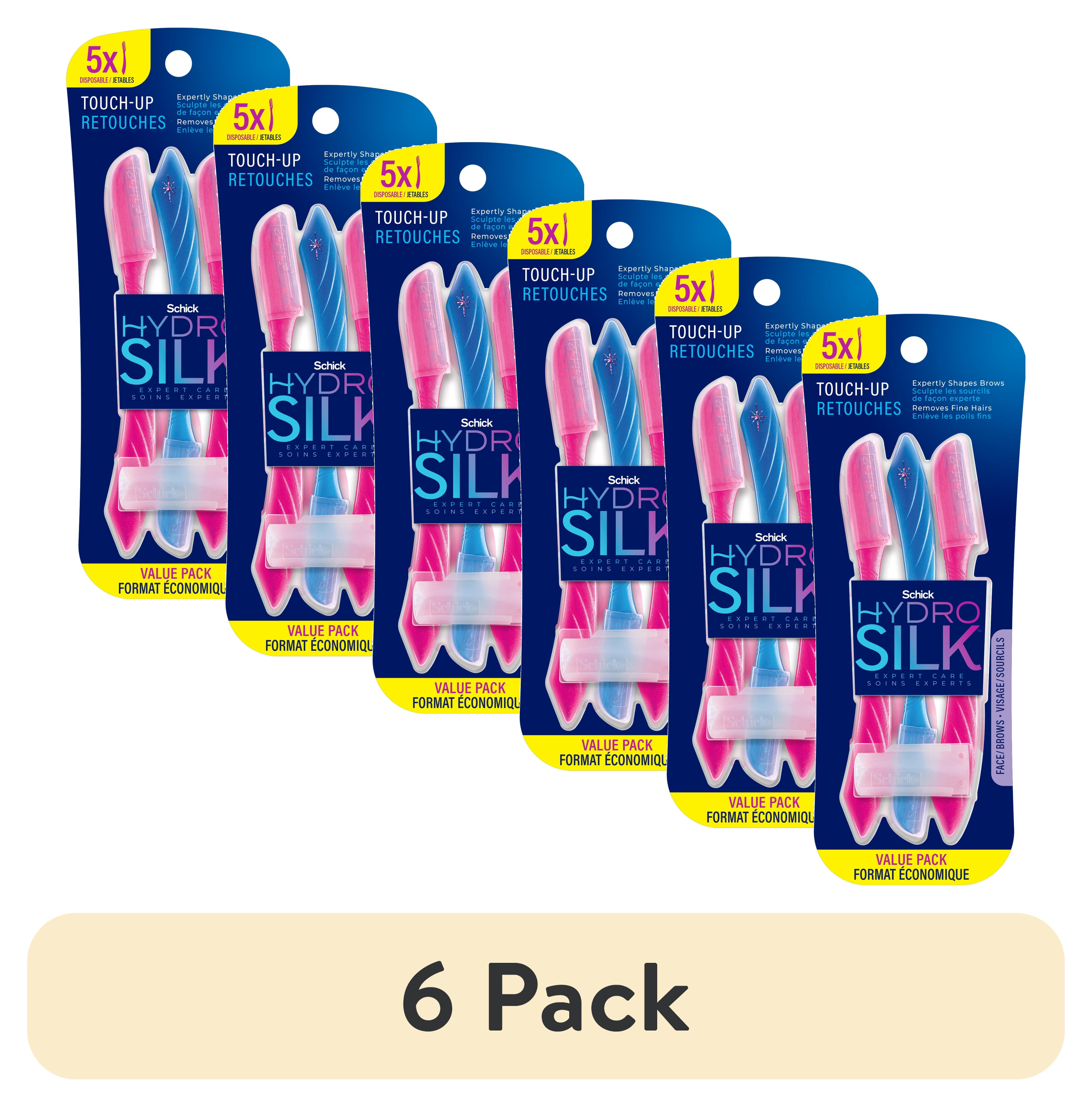 6 pack) Schick Hydro Silk Touch-up Dermaplaning Tool with