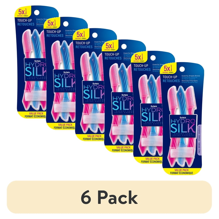 6 pack) Schick Hydro Silk Touch-up Dermaplaning Tool with
