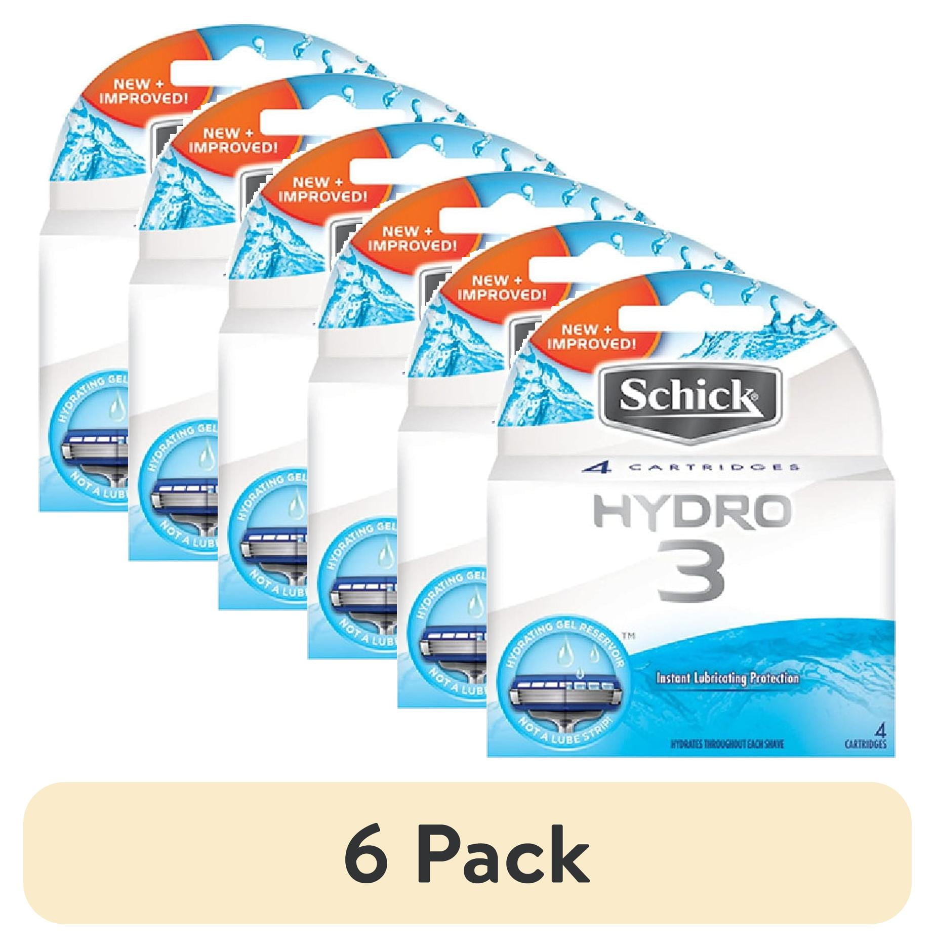 (6 pack) Schick Hydro3 Refill Blade Cartridges for Men, 4 ct