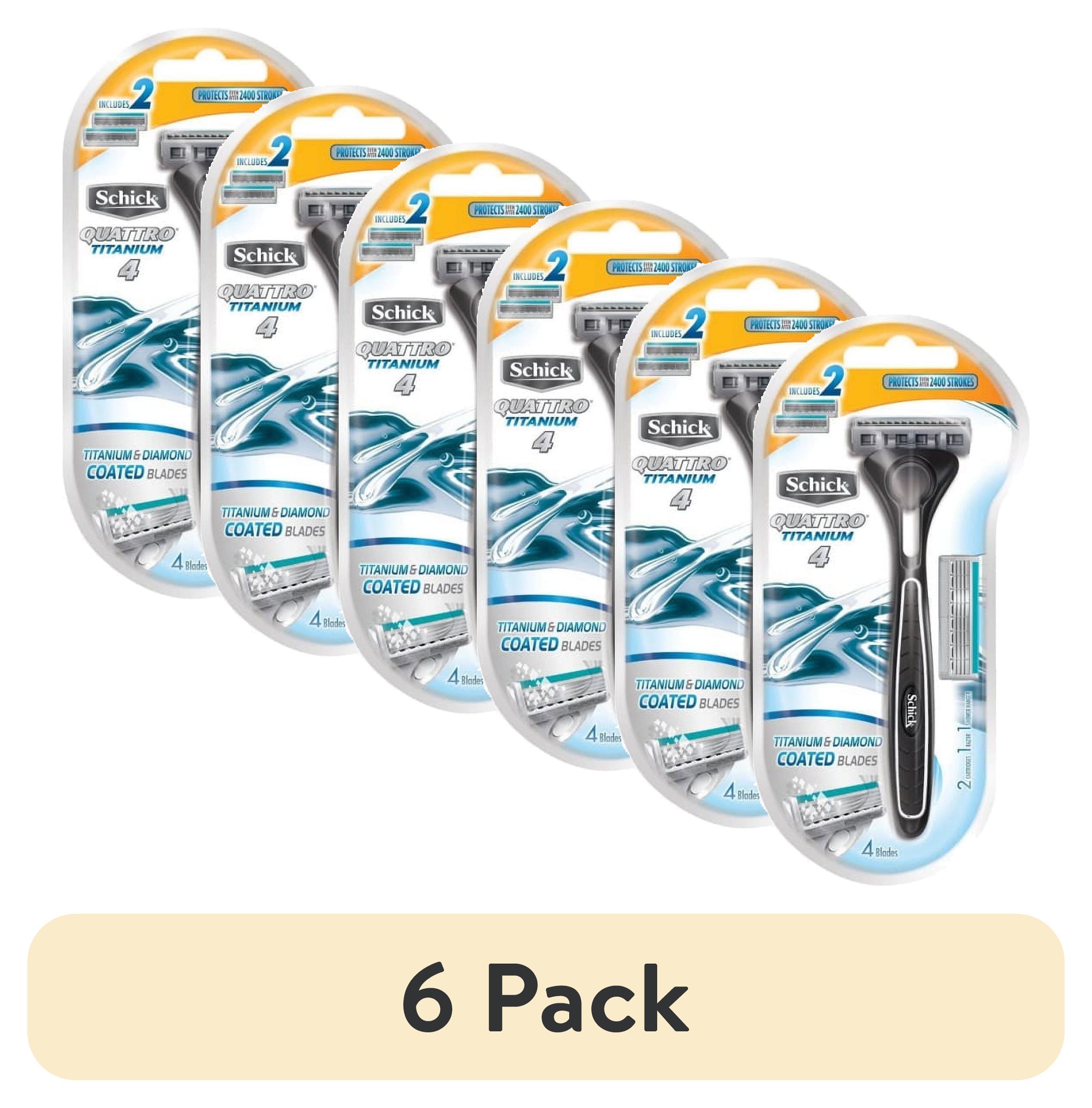 (6 pack) Schick Quattro Razor & Cartridges, Titanium Coated Blades, 1 ...