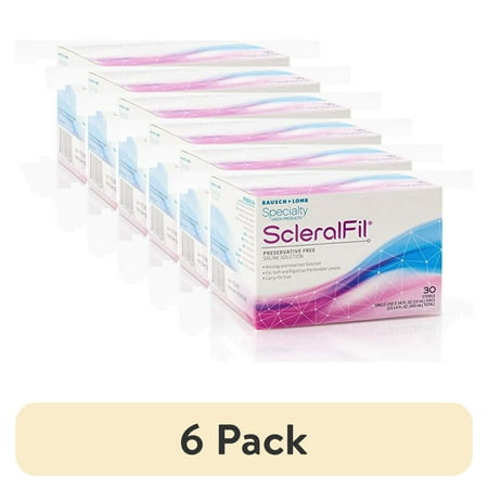 (6 pack) ScleralFil Preservative Free Saline Solution, 0.34 Fl Oz Vials, 30 Count