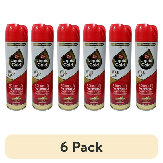 (6 pack) Scott's Liquid Gold Wood Care Spray Furniture Polish, Fresh and Almond Scent, 10 Ounce