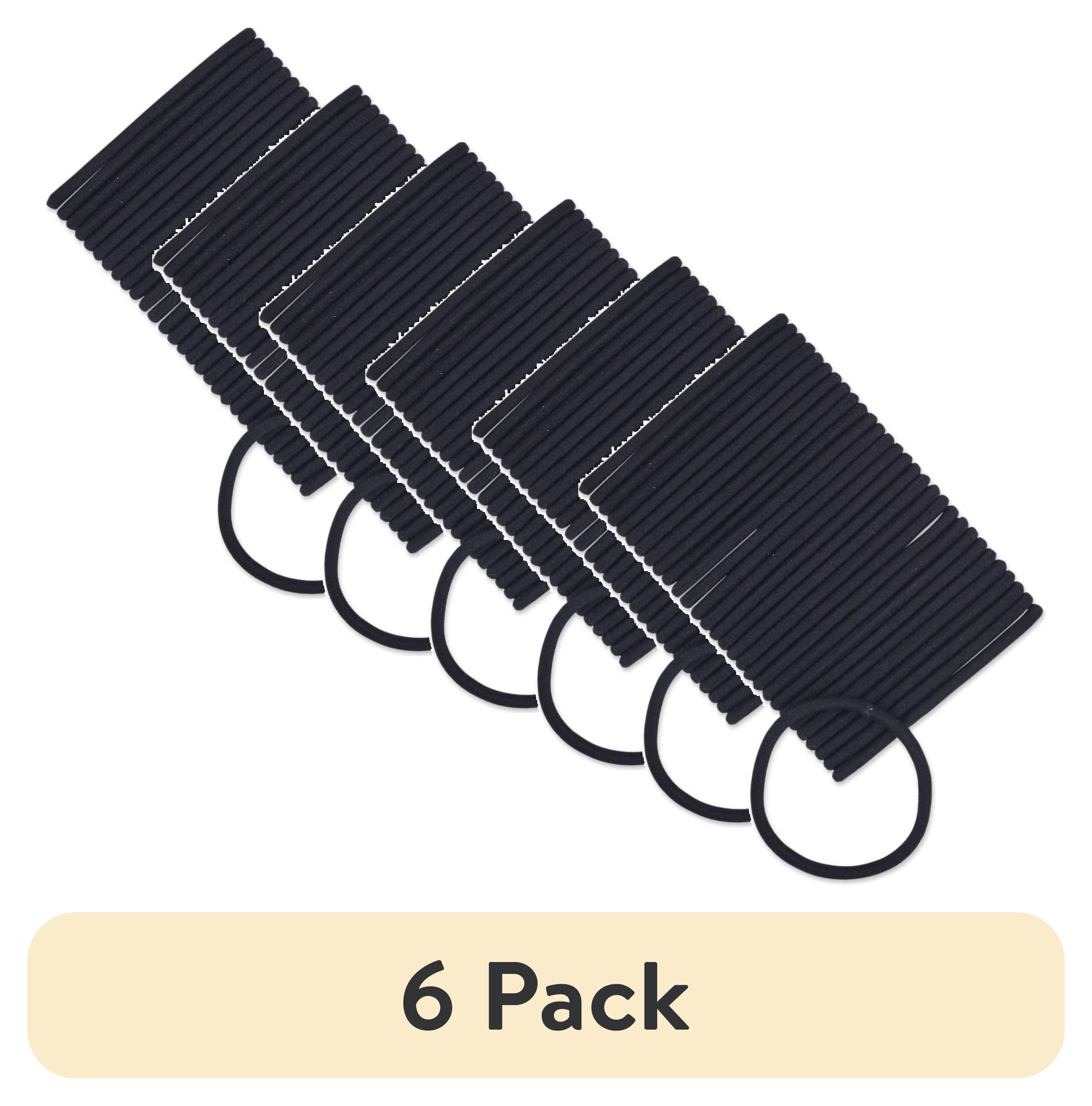 (6 pack) Scunci No-Damage Elastic Stretch Nylon Hairbands in Black, 30ct