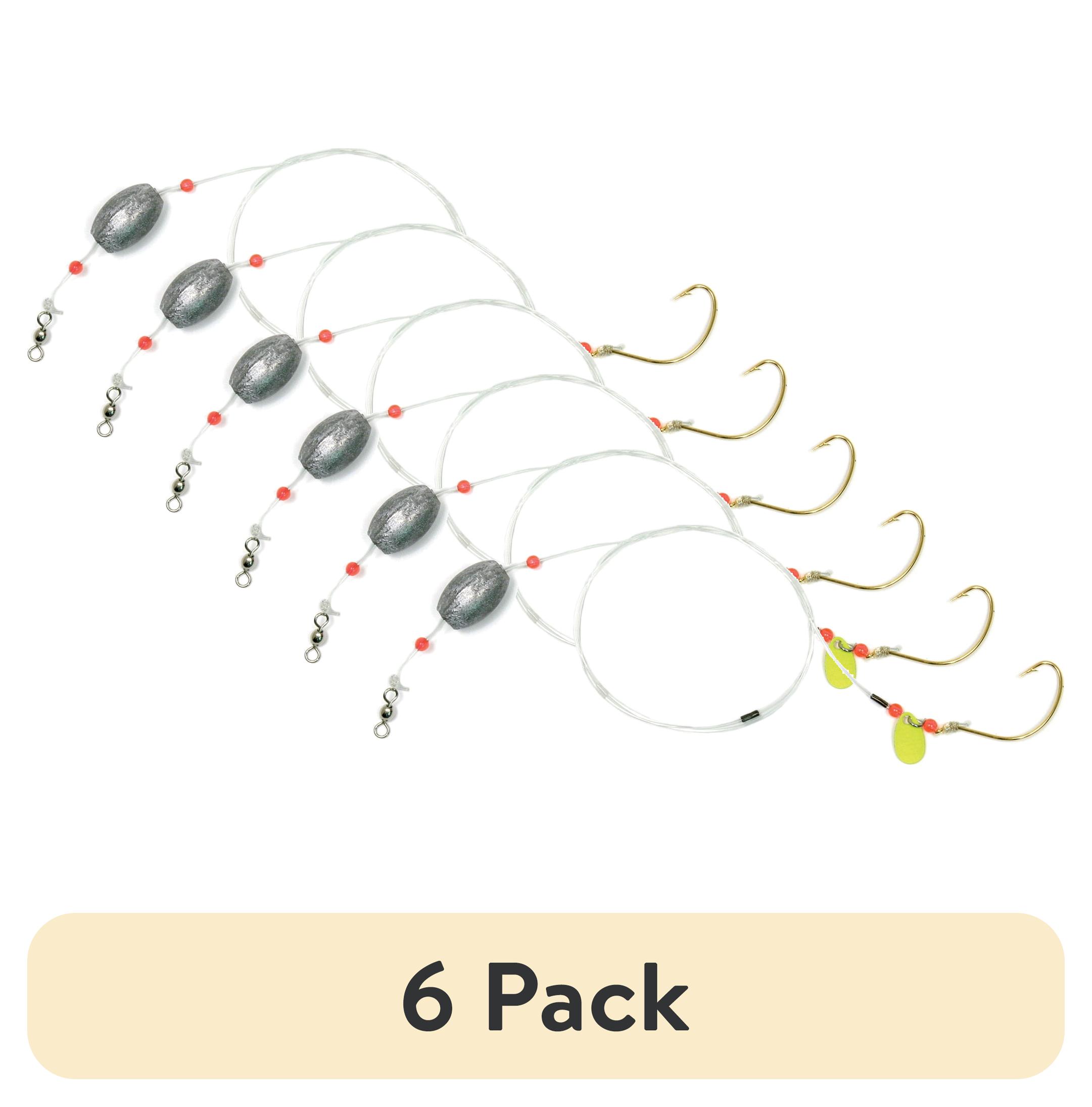 (6 pack) Sea Striker Flounder Fishing Rig, Chartreuse Blade, 1 oz. Sinker, 12-pack