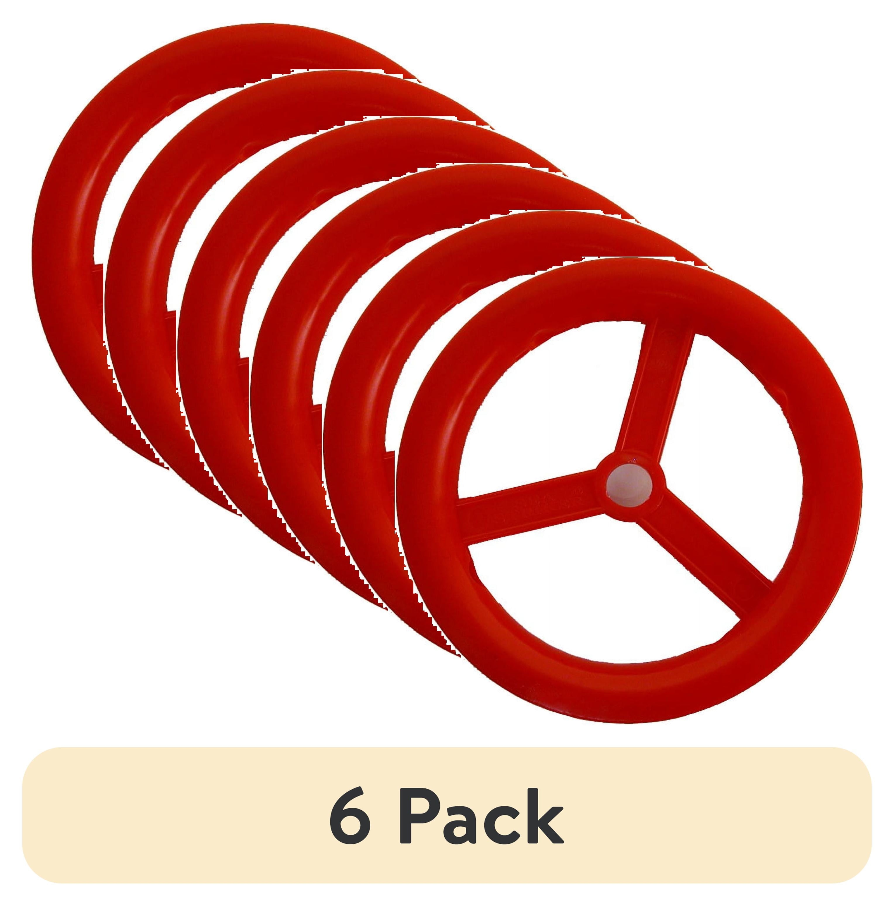 (6 pack) Sea Striker Leader Wheel with Spoke Fishing Accessory, Red, 4"