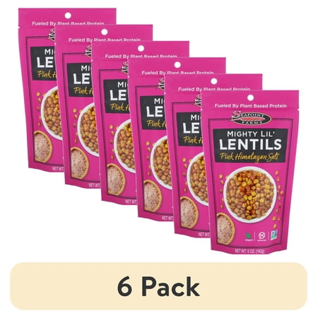 (6 pack) Seapoint Farms All Natural Pink Himalayan Salt Mighty Lil' Lentils, 1 Ct, (5 oz. Bag)