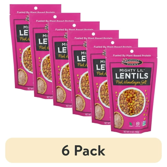 (6 pack) Seapoint Farms All Natural Pink Himalayan Salt Mighty Lil' Lentils, 1 Ct, (5 oz. Bag)