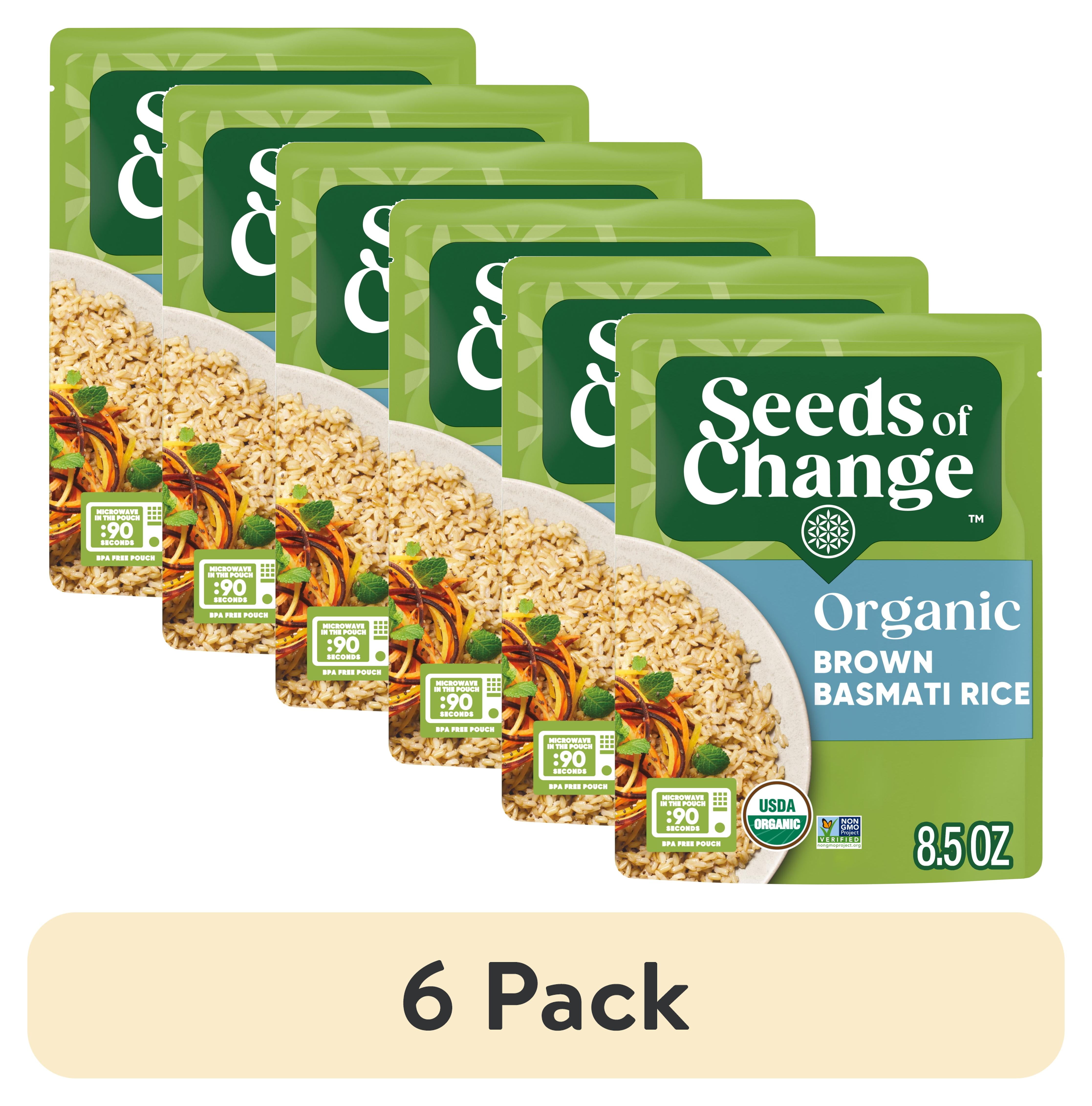 (6 pack) Seeds Of Change Certified Organic Brown Basmati Rice, Organic ...