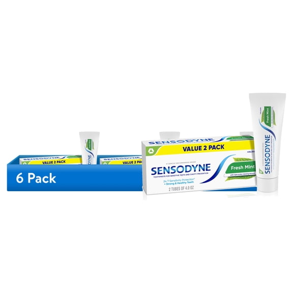 (6 pack) Sensodyne Cavity Prevention Sensitive Toothpaste, 4 Oz, 2 Pack, Mint Flavor