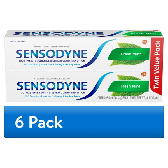 (6 pack) Sensodyne Cavity Prevention Sensitive Toothpaste, 4 Oz, 2 Pack, Mint Flavor