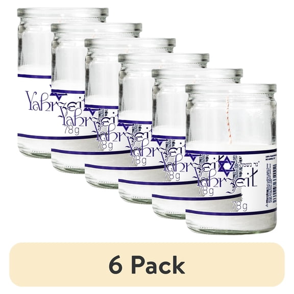 (6 pack) Serenity Memorial Candle Unscented 2.75 oz Glass Jar
