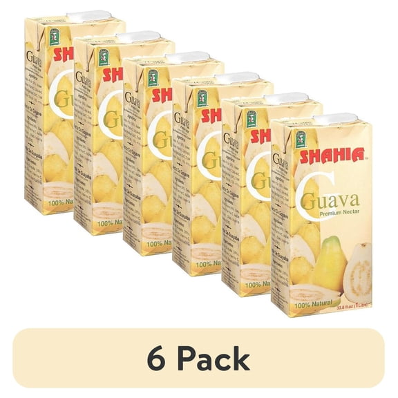 (6 pack) Shahia Premium Fruit Nectar Carton, Guava, 33.8 Fl Oz, 1 Count