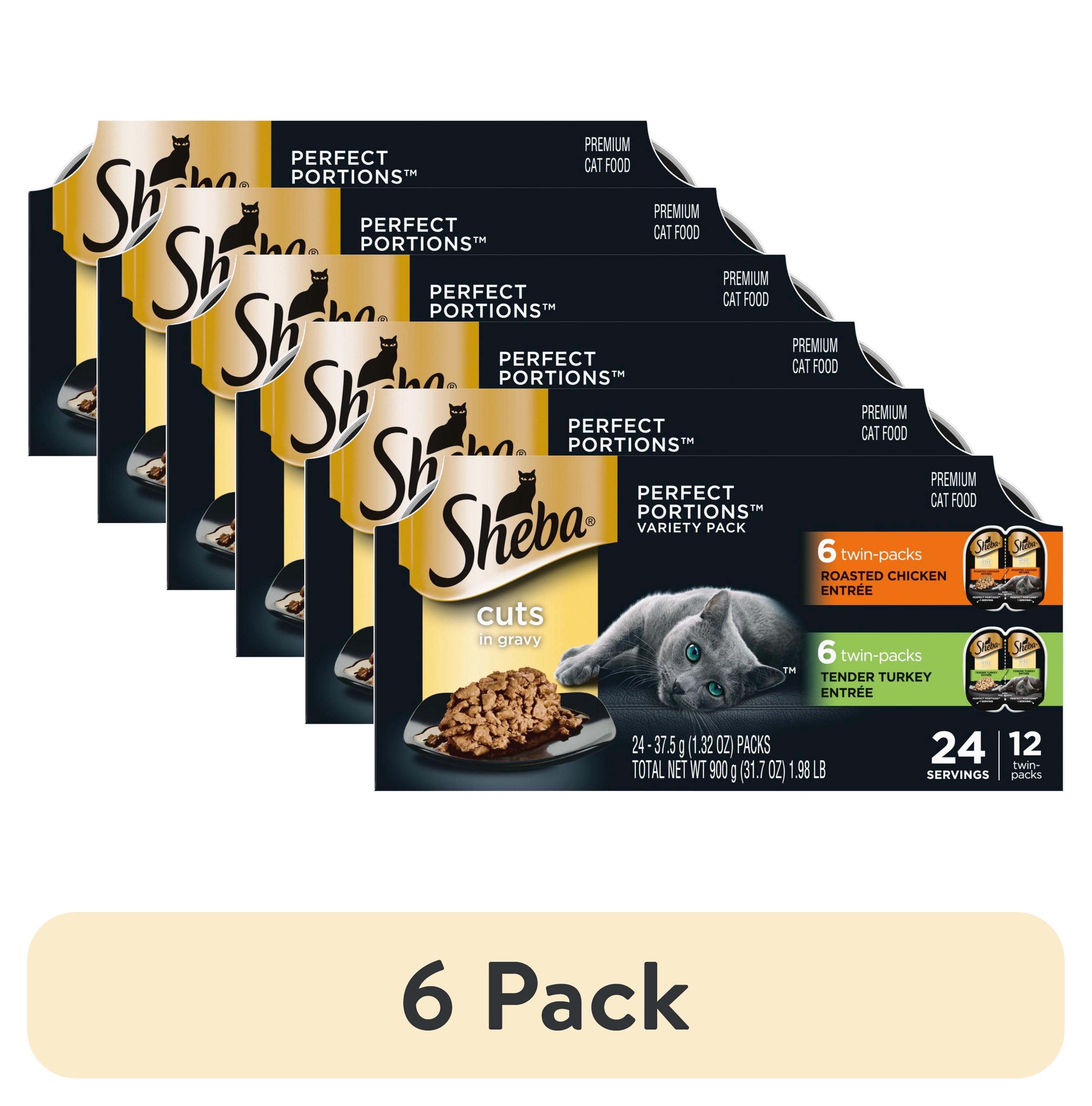 (6 pack) Sheba Perfect Portions Variety Pack Cuts In Gravy Cat Food, 2.6 Oz Twin-Pack Trays (12 Count)