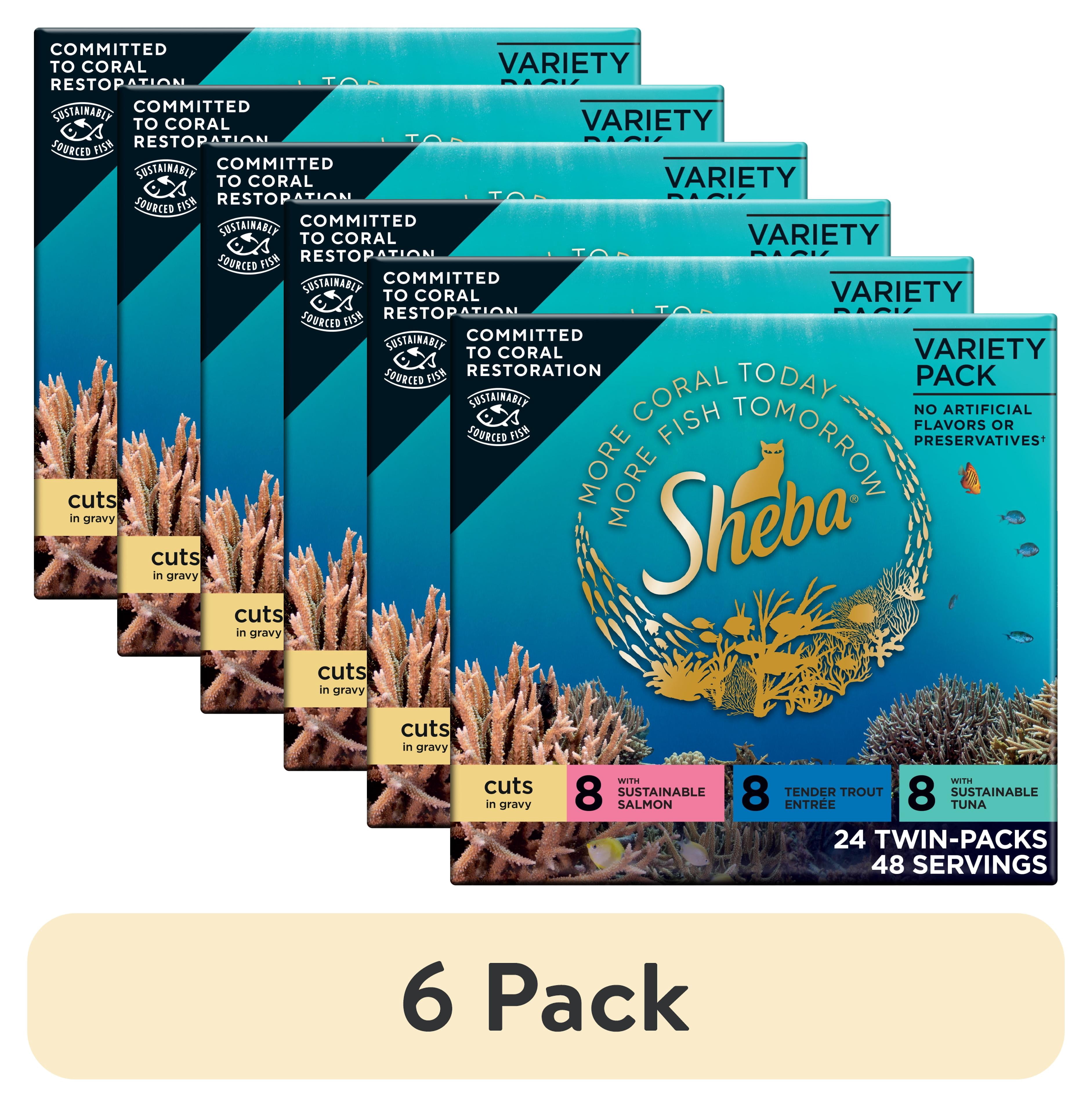 (6 pack) Sheba Perfect Portions Variety Pack Cuts In Gravy Cat Food, 2.6 Oz Twin-Pack Trays (24 Count)