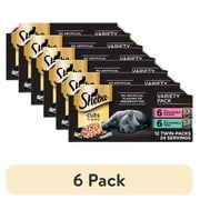 6 pack Sheba Perfect Portions Variety Pack Cuts In Gravy Wet Cat Food, Twin-Pack Trays, 2.6 Oz, 12 Count