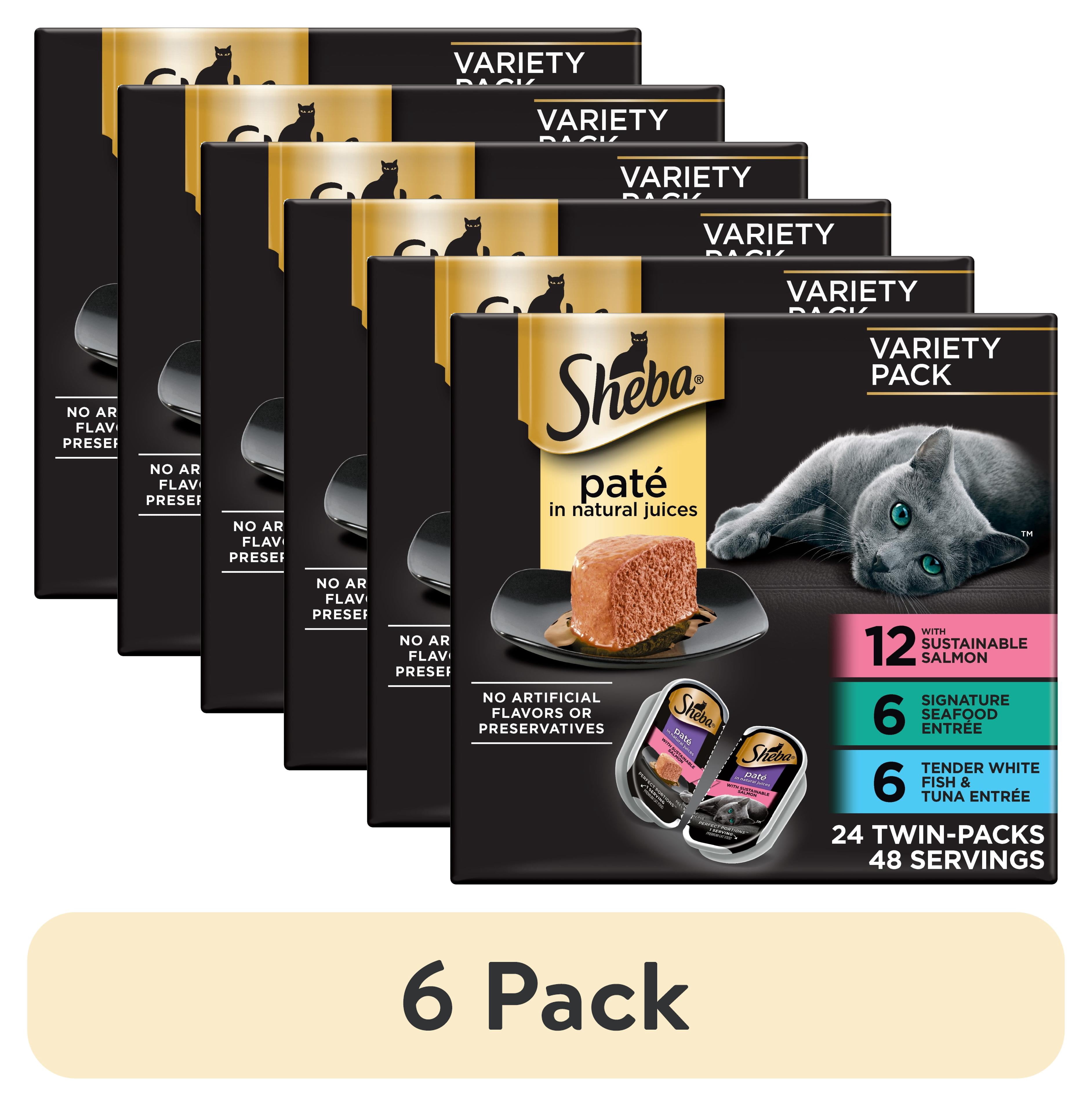 (6 pack) Sheba Perfect Portions Variety Pack Wet Cat Food Pate, 2.6 Oz Twin-Pack Trays