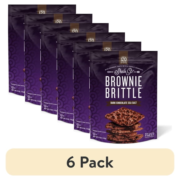 (6 pack) Sheila G's Brownie Brittle, Dark Chocolate Sea Salt, 5 oz (142 g)