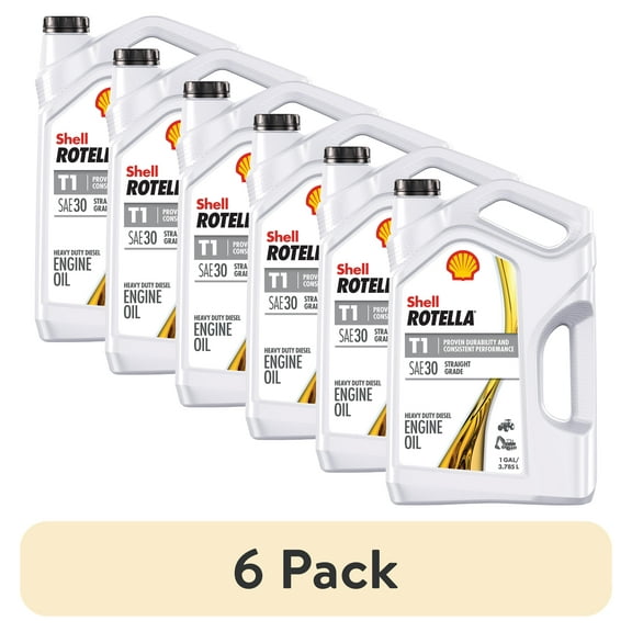 (6 pack) Shell Rotella T1 30 Diesel Engine Oil, 1 Gallon