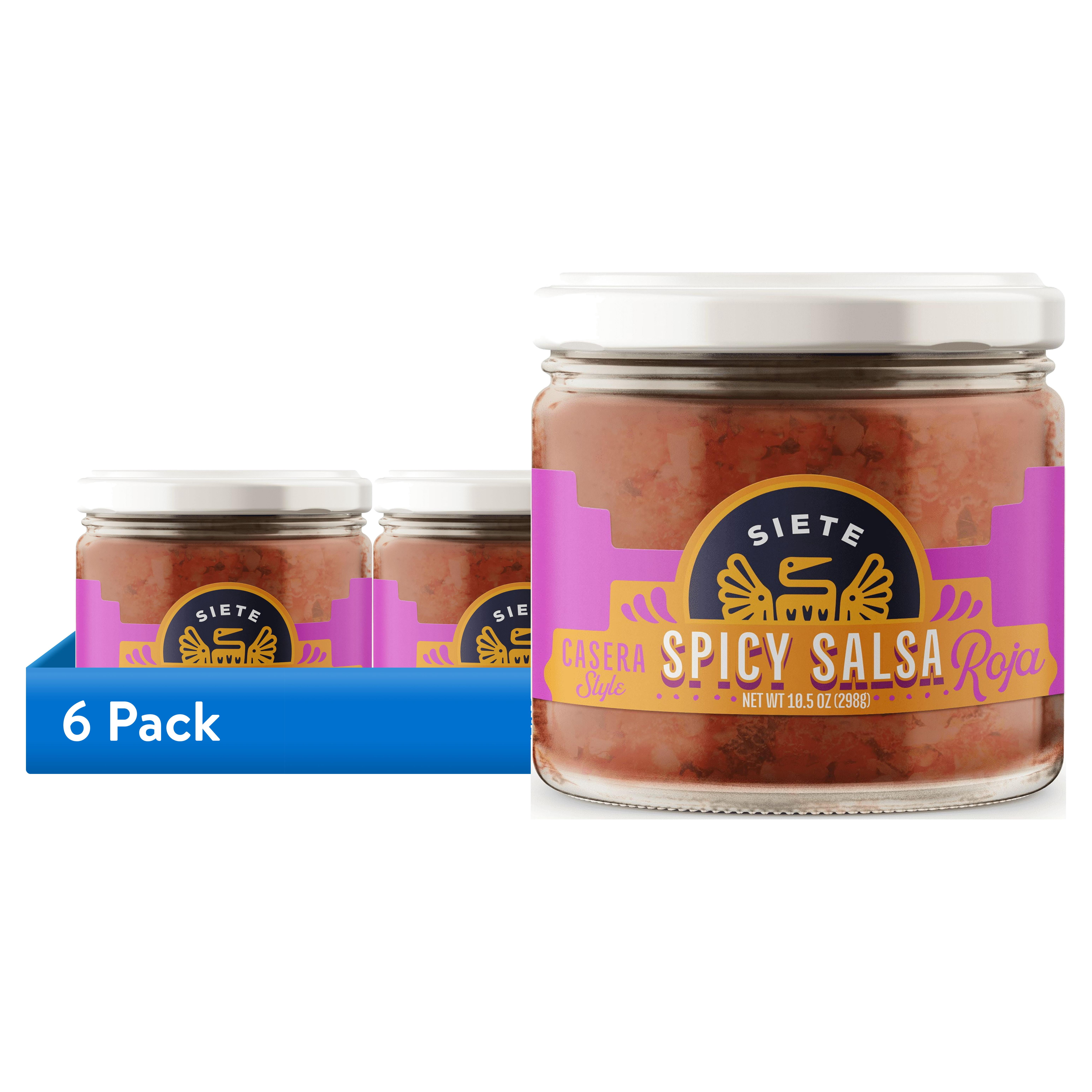 (6 pack) Siete Family Foods, Casera Salsa Roja, Spicy, 10.5 oz.