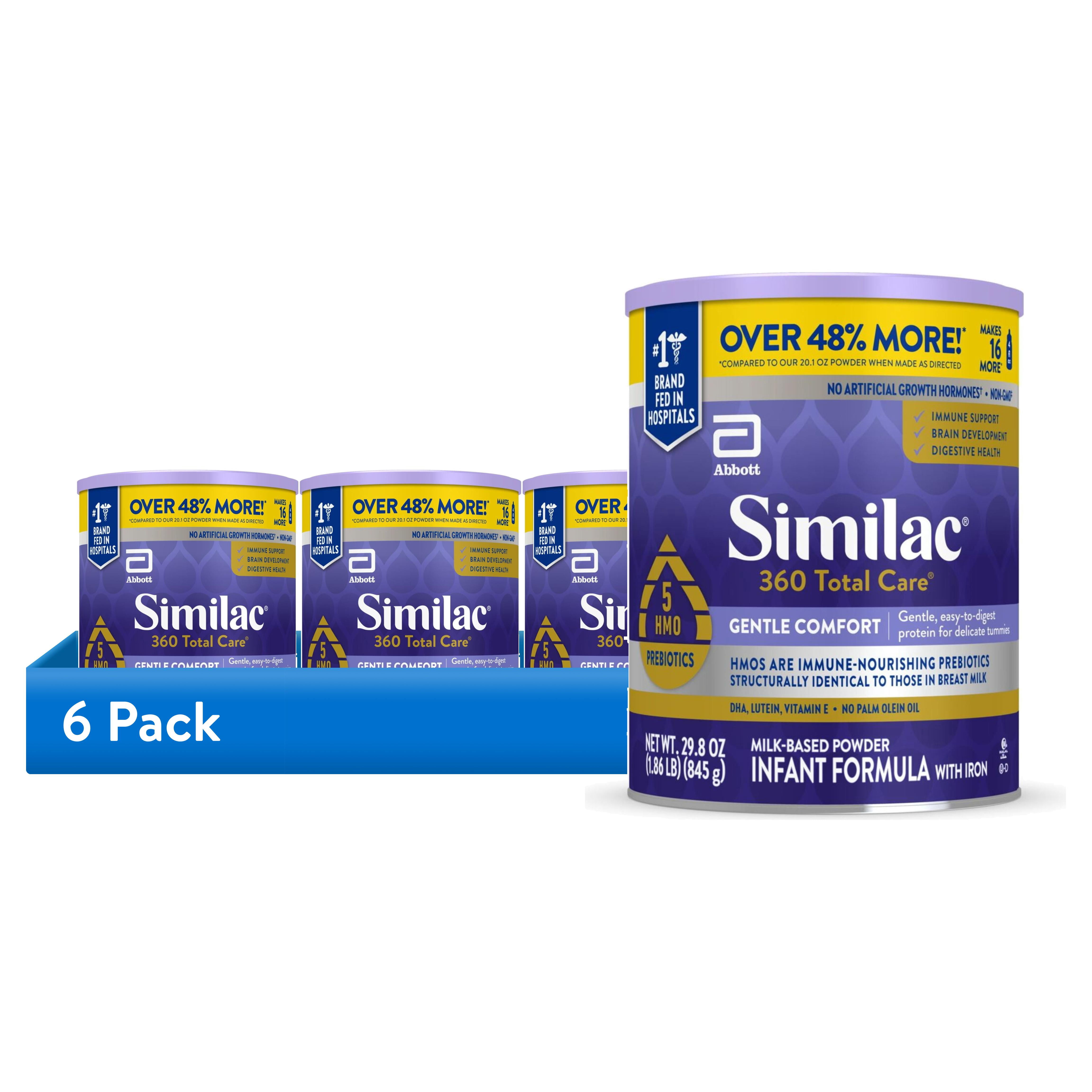 (6 pack) Similac 360 Total Care Gentle Comfort Powder Baby Formula, 29.8-oz Can