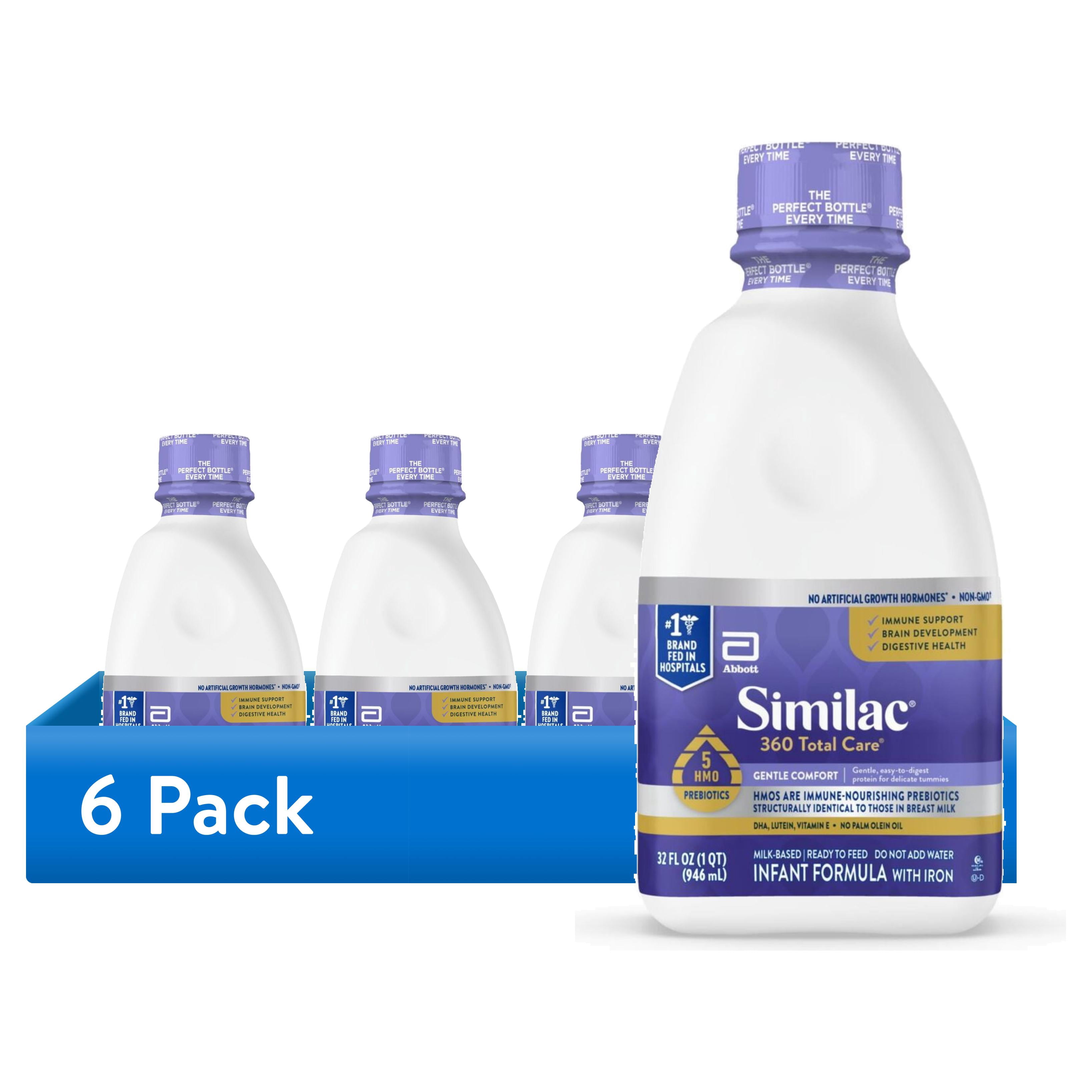 (6 pack) Similac 360 Total Care Gentle Comfort Ready-to-Feed Baby Formula, 32-fl-oz Bottle