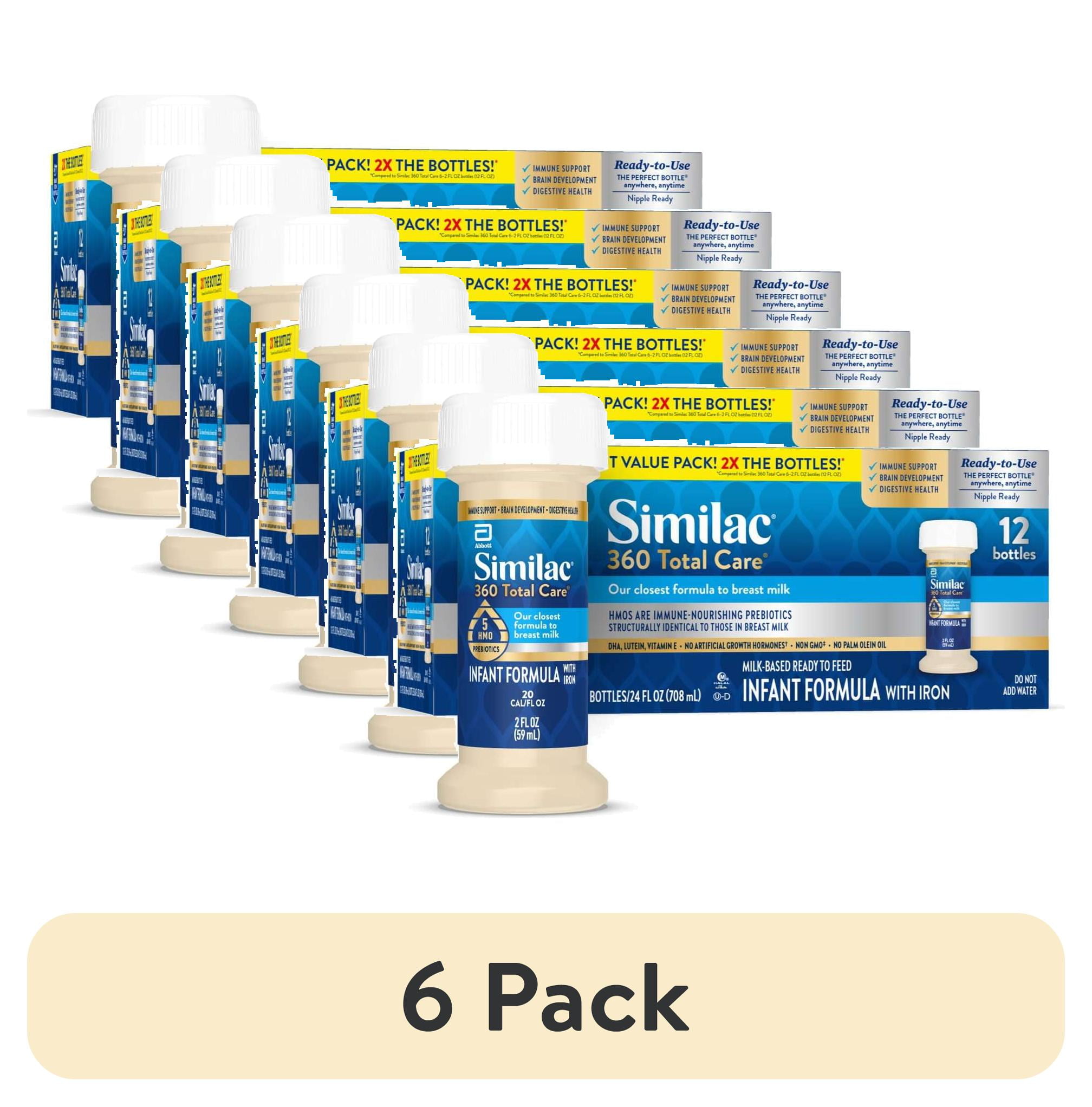 (6 pack) Similac 360 Total Care Ready-to-Feed Baby Formula, 2-fl-oz Bottle, Pack of 12