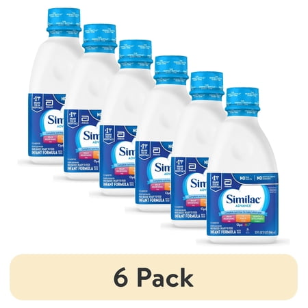 (6 pack) Similac Advance Ready-to-Feed Baby Formula With Iron, Has DHA & Lutein, 32-fl-oz Bottle