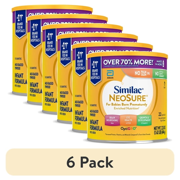 (6 pack) Similac NeoSure Premature Post-Discharge Baby Formula Powder, 22.8-oz Value Can