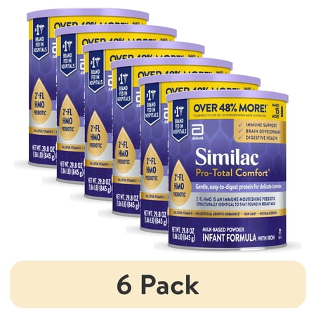 (6 pack) Similac Pro-Total Comfort Powder Baby Formula, 29.8-oz Value Can