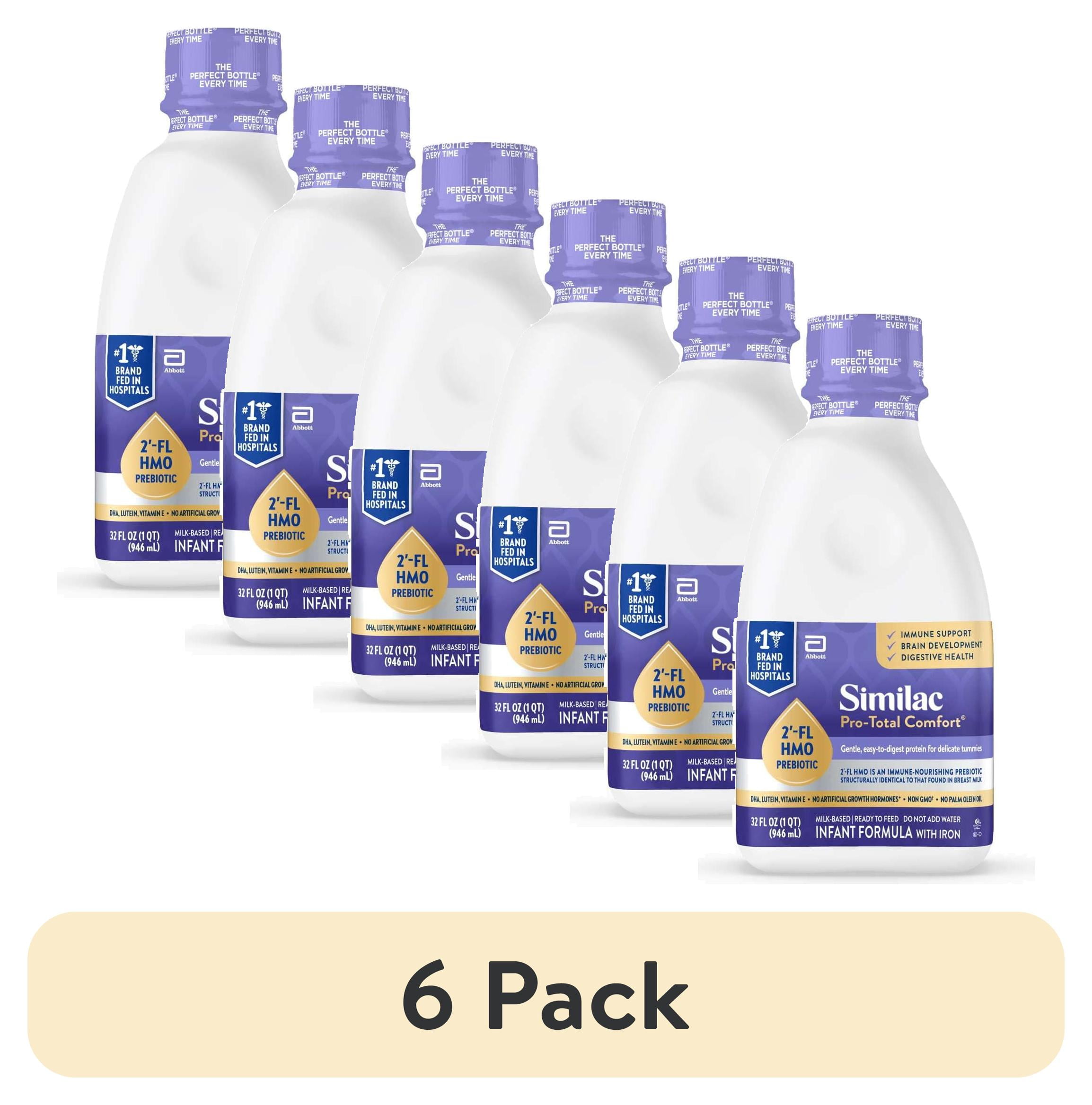(6 pack) Similac Pro-Total Comfort Ready-to-Feed Baby Formula, 32-fl-oz Bottle