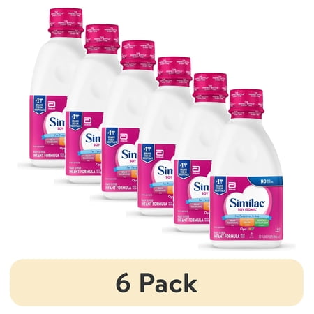 (6 pack) Similac Soy Isomil Ready-to-Feed Baby Formula, 32-fl-oz Bottle