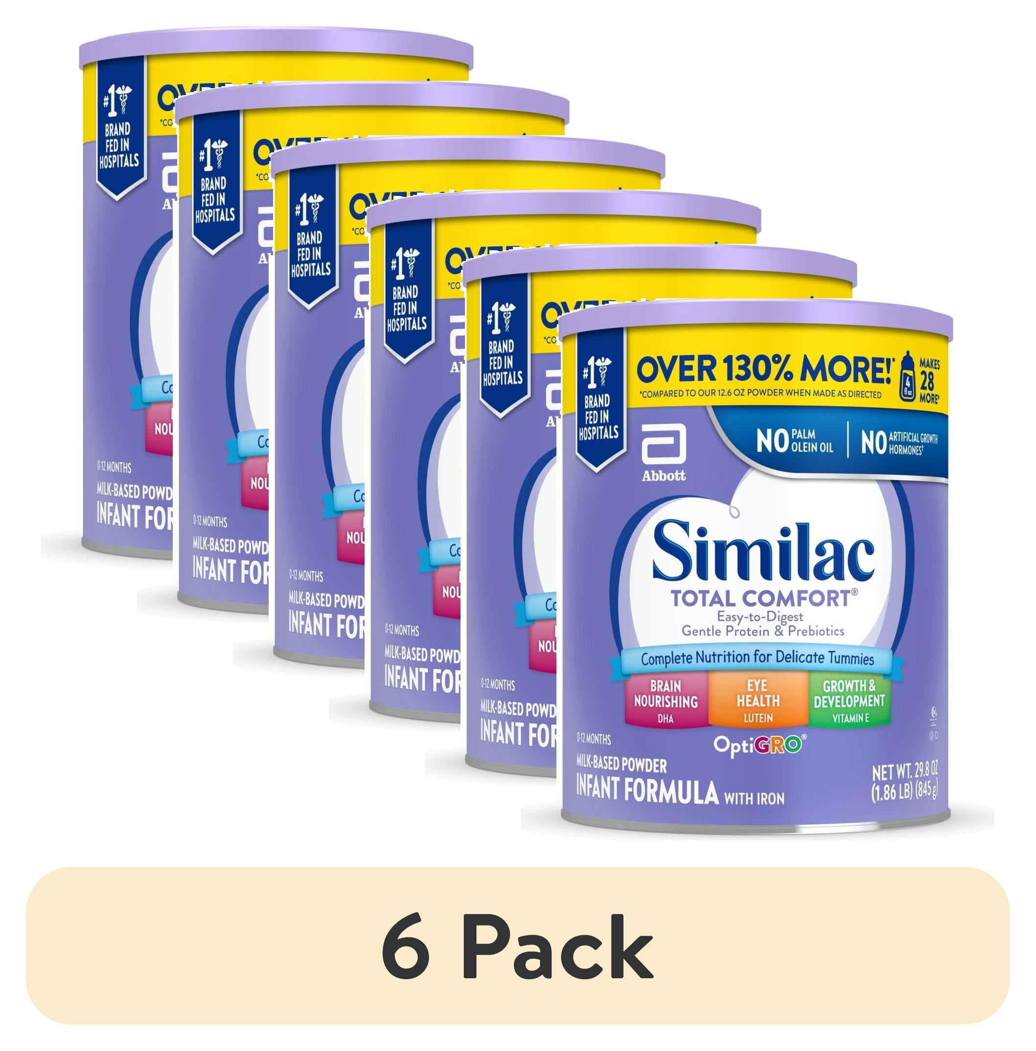 6 pack) Similac Total Comfort Powder Baby Formula, 29.8-oz Can