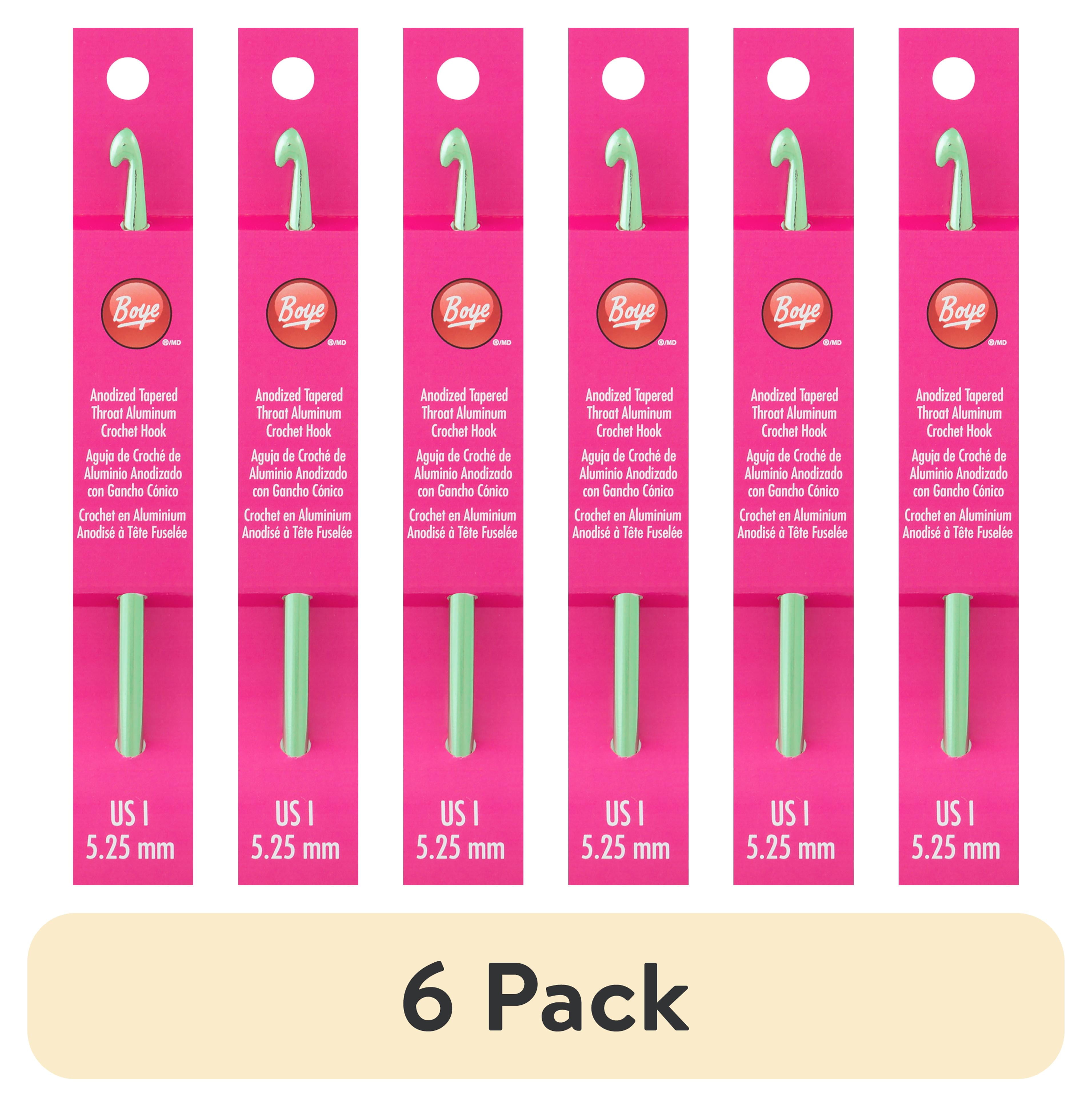 (6 pack) Simplicity Boye Tapered Throat Aluminum Crochet Hook Size I Green