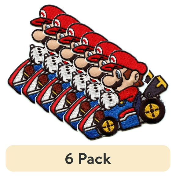 (6 pack) Simplicity Nintendo Mario Kart Iron-On Appliques