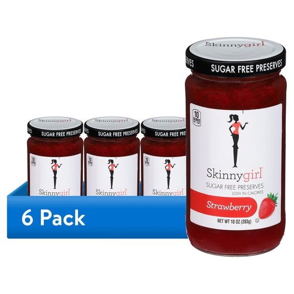 (6 pack) Skinnygirl Sugar Free Strawberry Preserves, Kosher, 10 oz