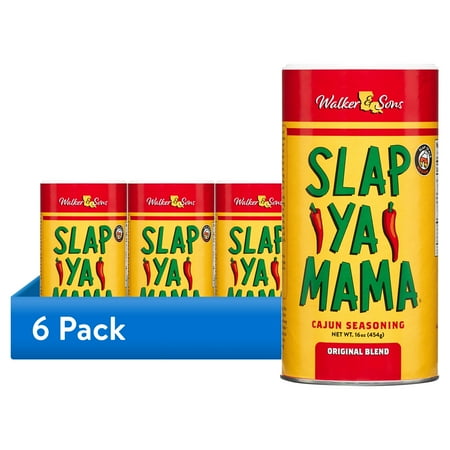 (6 pack) Slap Ya Mama Original Blend Cajun Seasoning, 16 oz Canister – Authentic Louisiana Cajun Spice for Bold Flavor