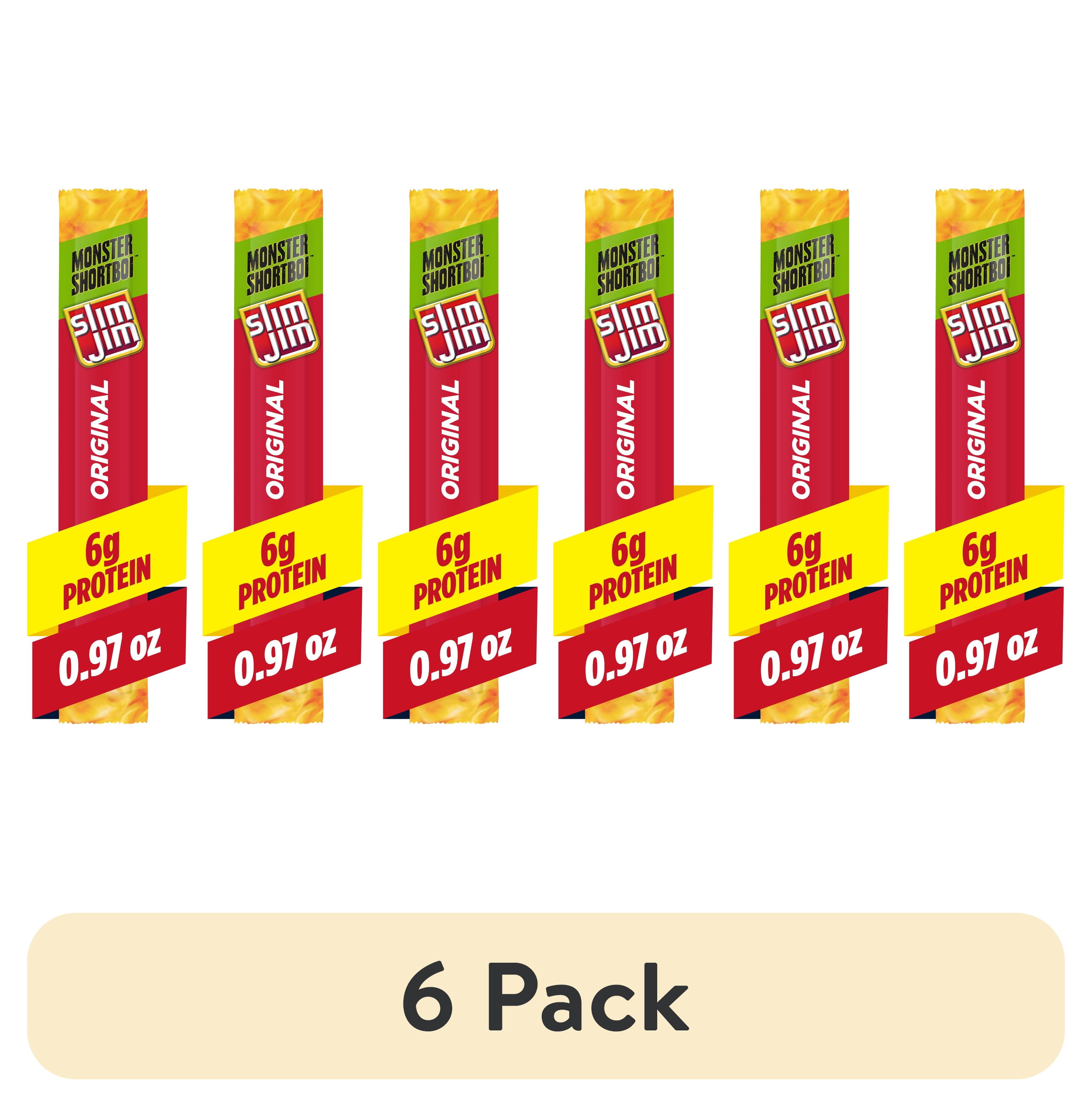 6 pack) Slim Jim Monster Shortboi Smoked Meat Sticks, Original