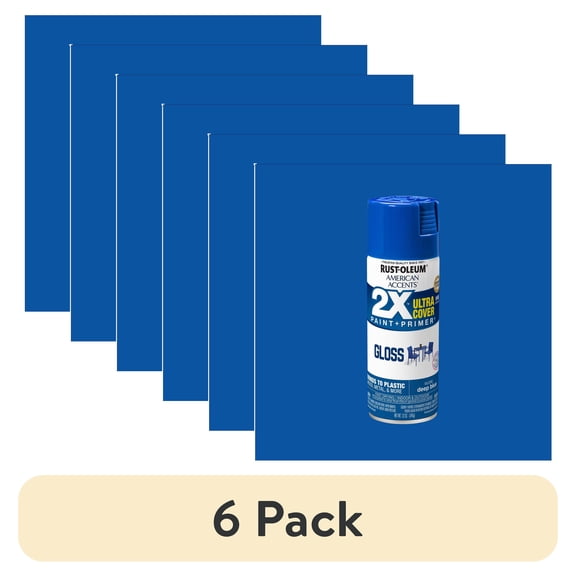 (6 pack) Smoky Beige, Rust-Oleum American Accents 2X Ultra Cover Satin Spray Paint-327934, 12 oz
