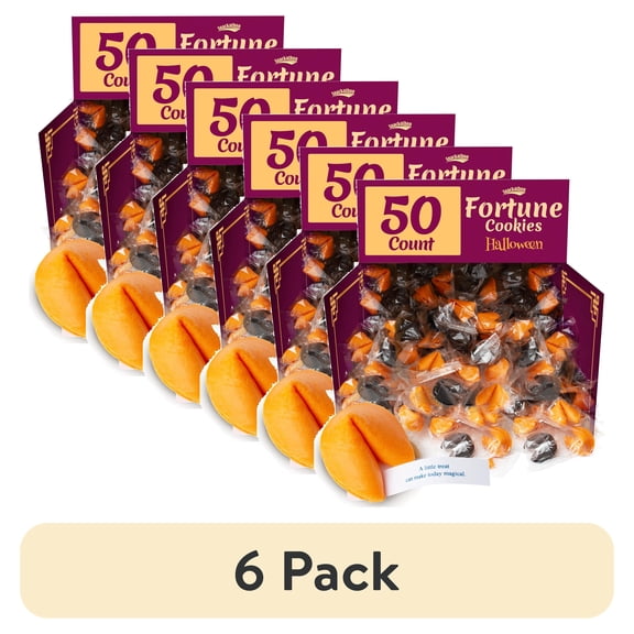 (6 pack) Snackathon Halloween Fortune Cookies, Bulk 50 Count, Individually Wrapped