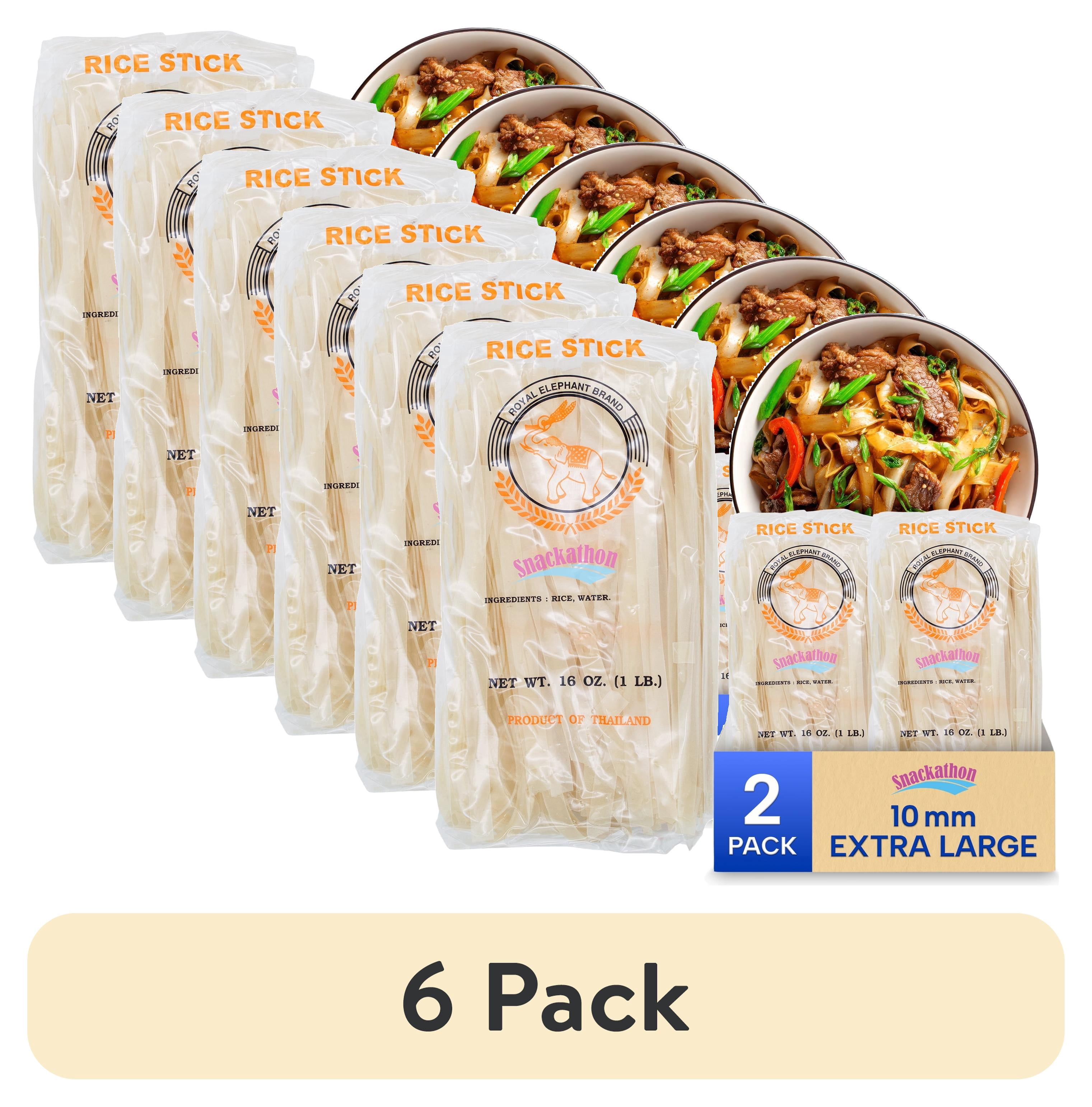 Fat Rice Needoles (6 pack) Snackathon Pad Thai Style Rice Stick Noodles, 10 mm Width, 16 ...