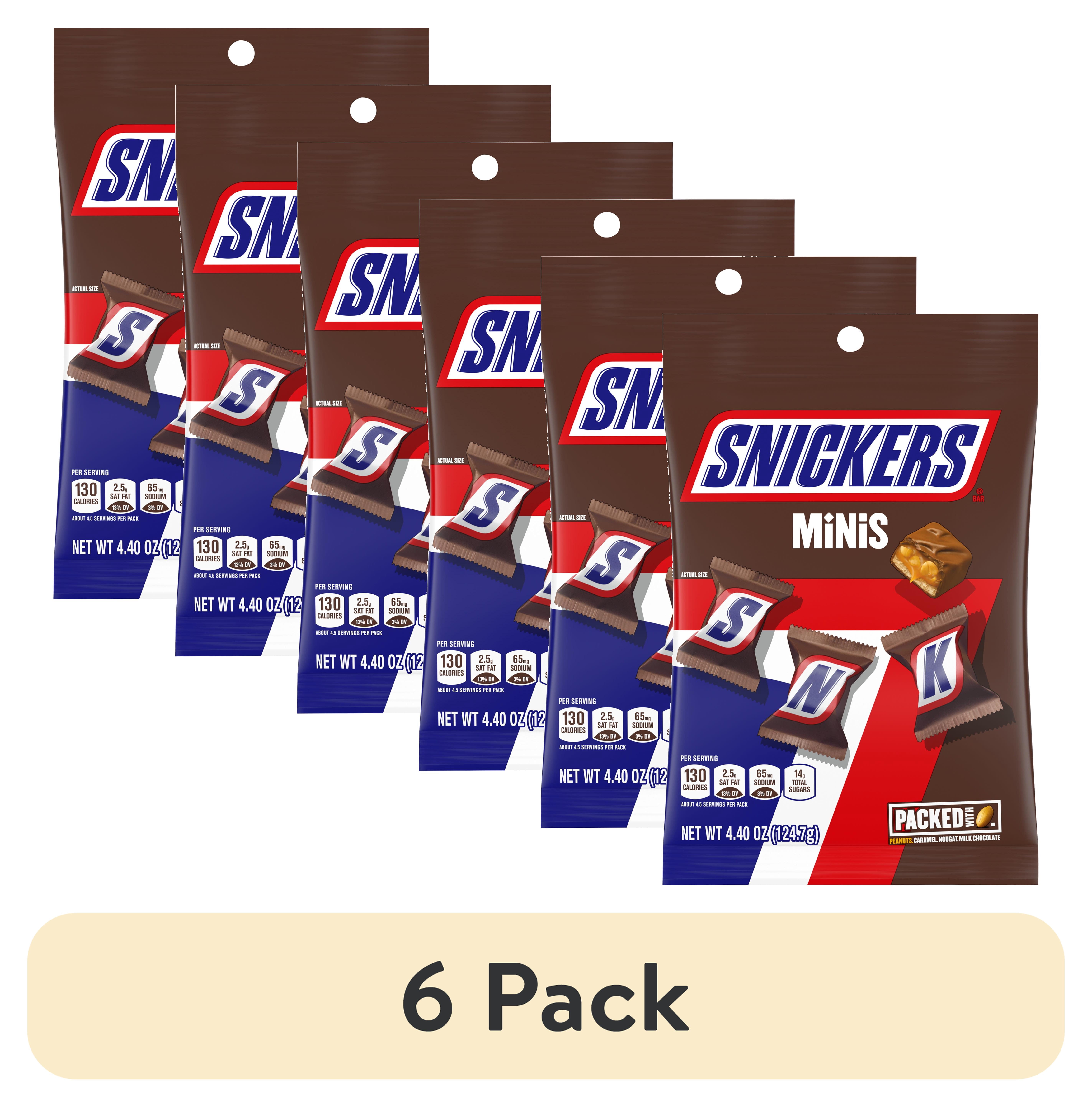 (6 pack) Snickers Minis Size Original Milk Chocolate Bars - 4.4 oz Bag ...