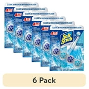 6 pack Soft Scrub 4-in-1 Rim Hanger Automatic Toilet Bowl Cleaner, Sapphire Waters, 1 Count