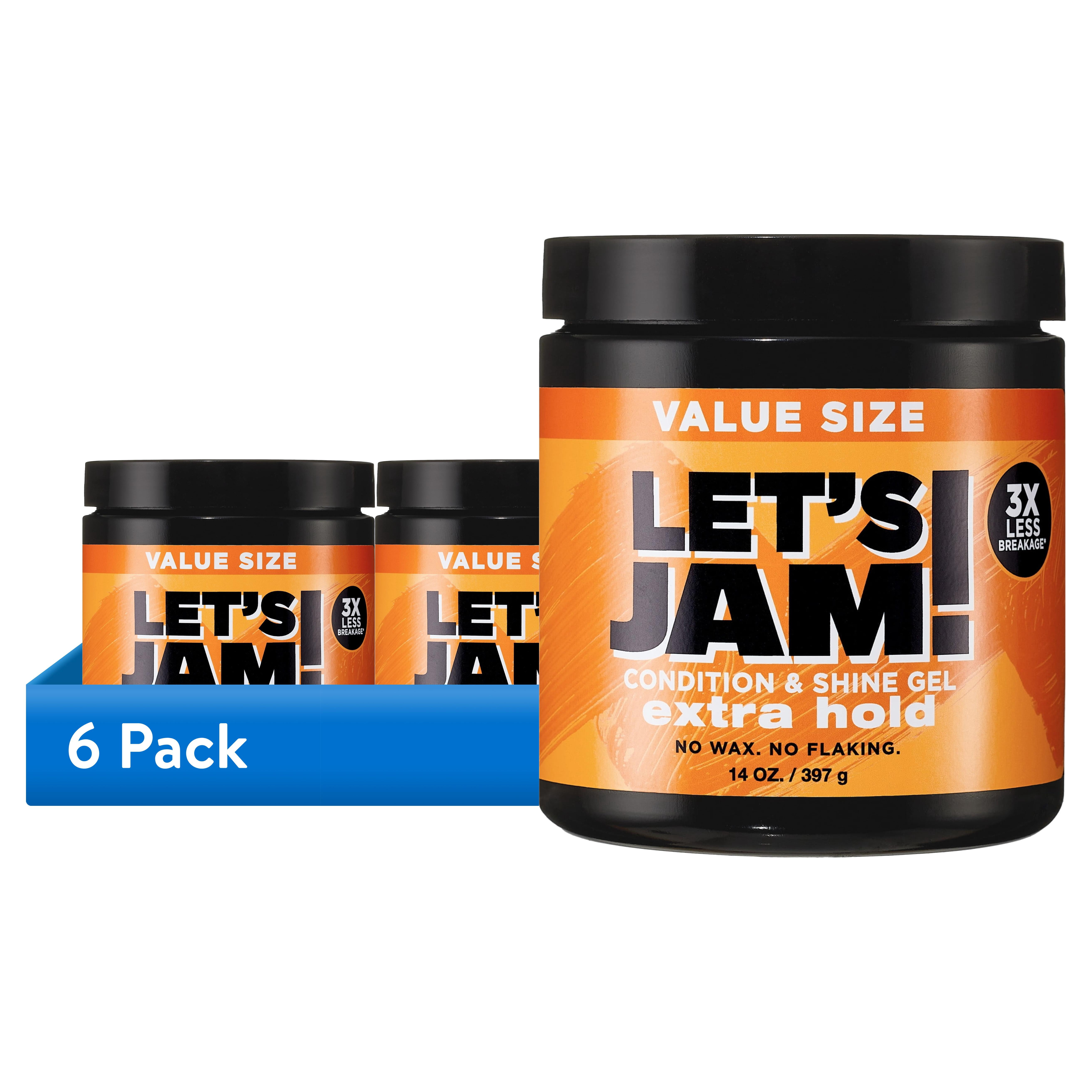 (6 pack) Softsheen Carson Let's Jam! Condition and Shine Gel, for Frizzy Hair and Frizz Control, 14 oz