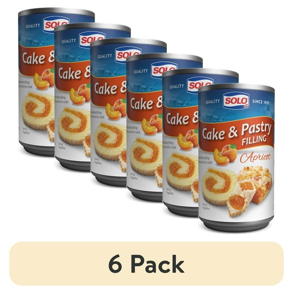 (6 pack) Solo Gluten-Free Apricot Cake & Pastry Filling, 12 oz