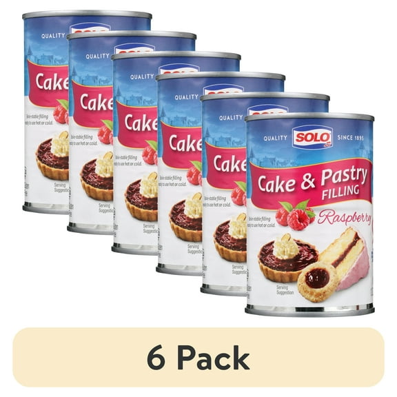 (6 pack) Solo Gluten-Free Raspberry Cake & Pastry Filling, 12 oz