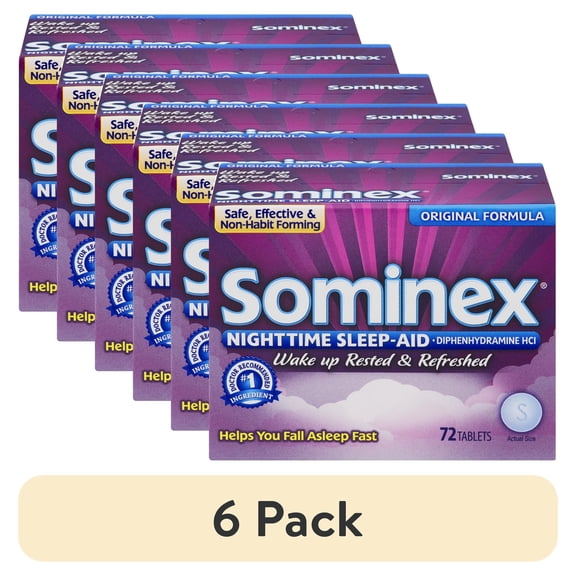 (6 pack) Sominex Original Formula Tablets, 72 ea