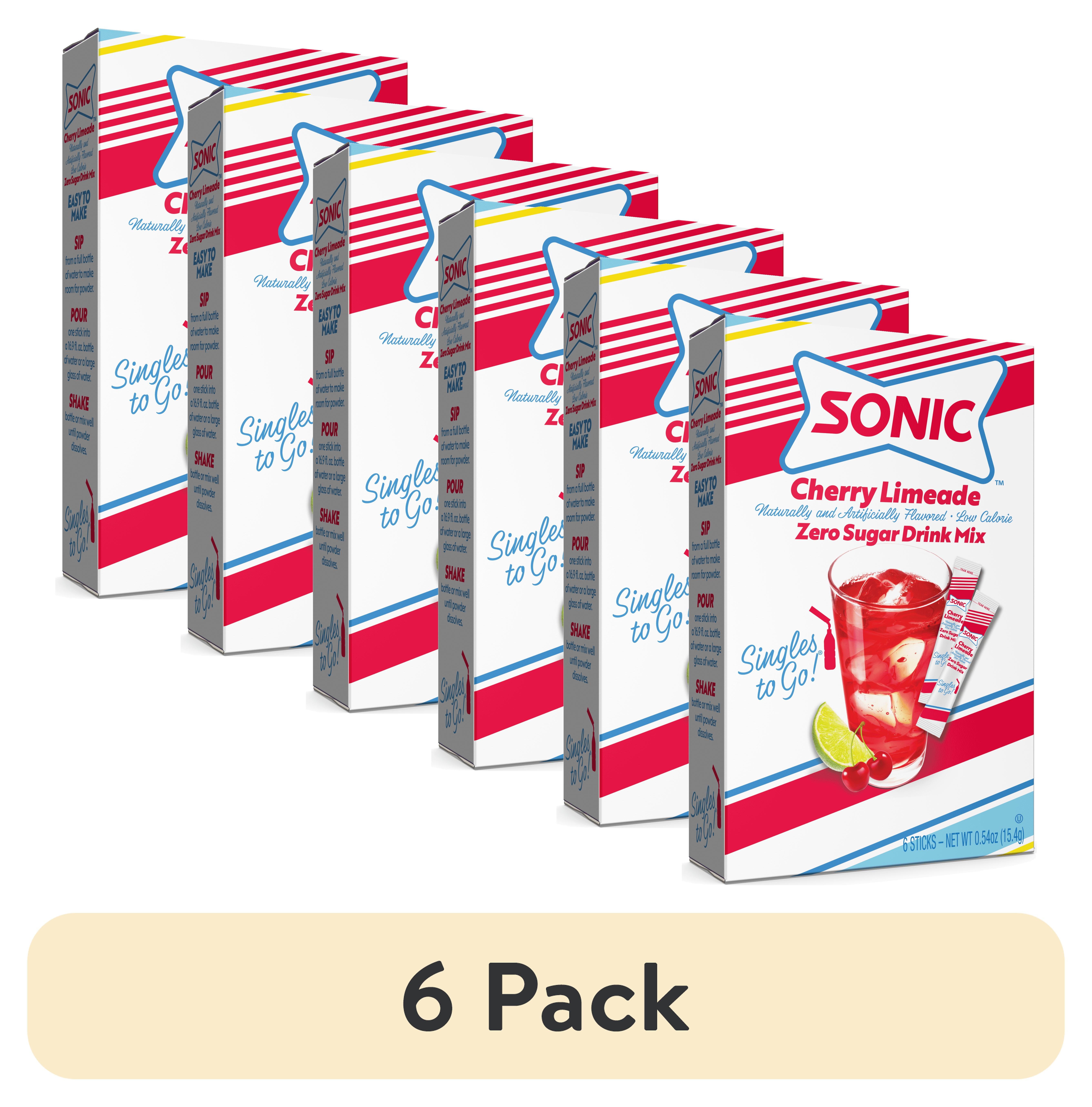 6 pack) Sonic Cherry Limeade Sugar-Free Singles to Go Powdered