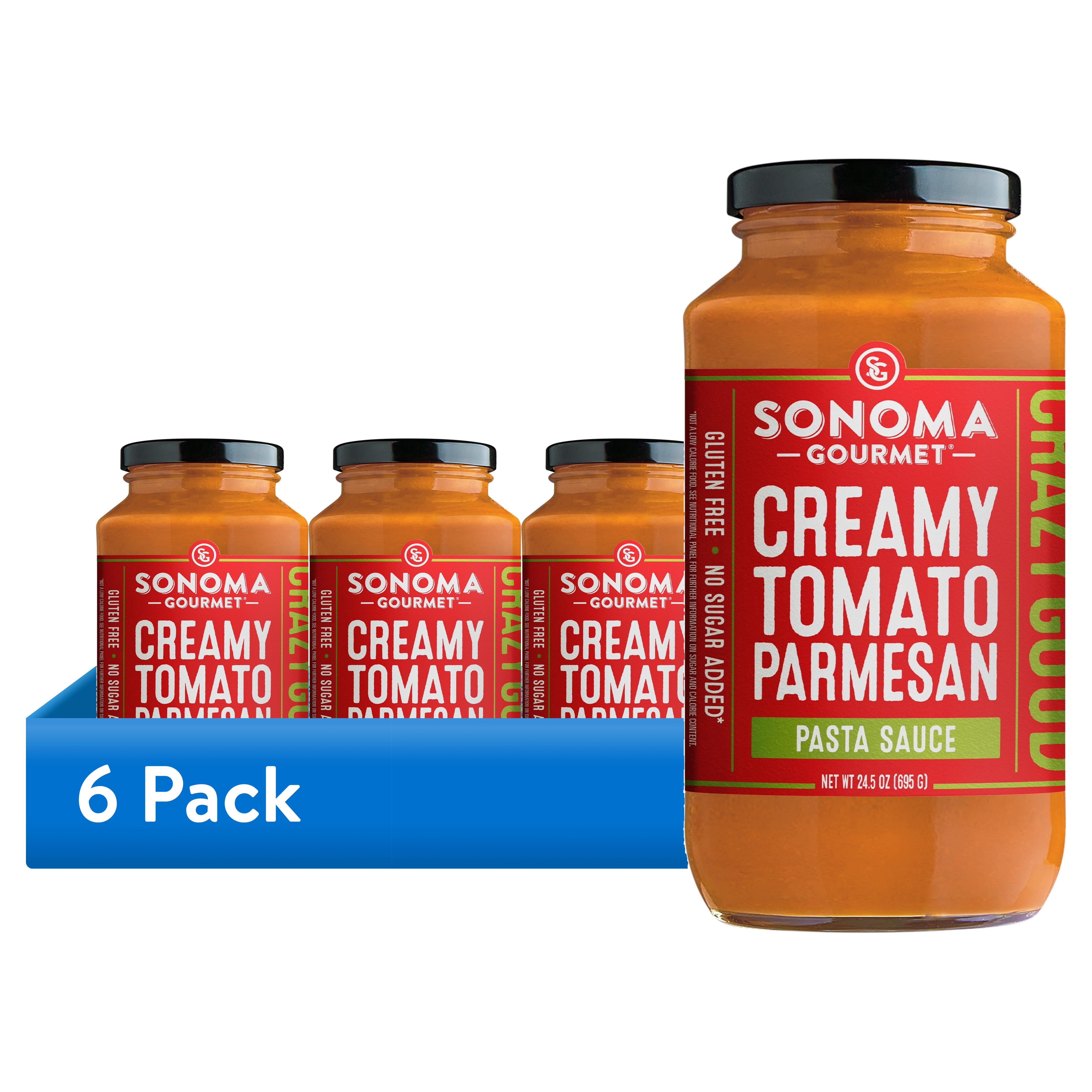 (6 pack) Sonoma Gourmet Creamy Tomato Parmesan Pasta Sauce, 24.5 Ounce